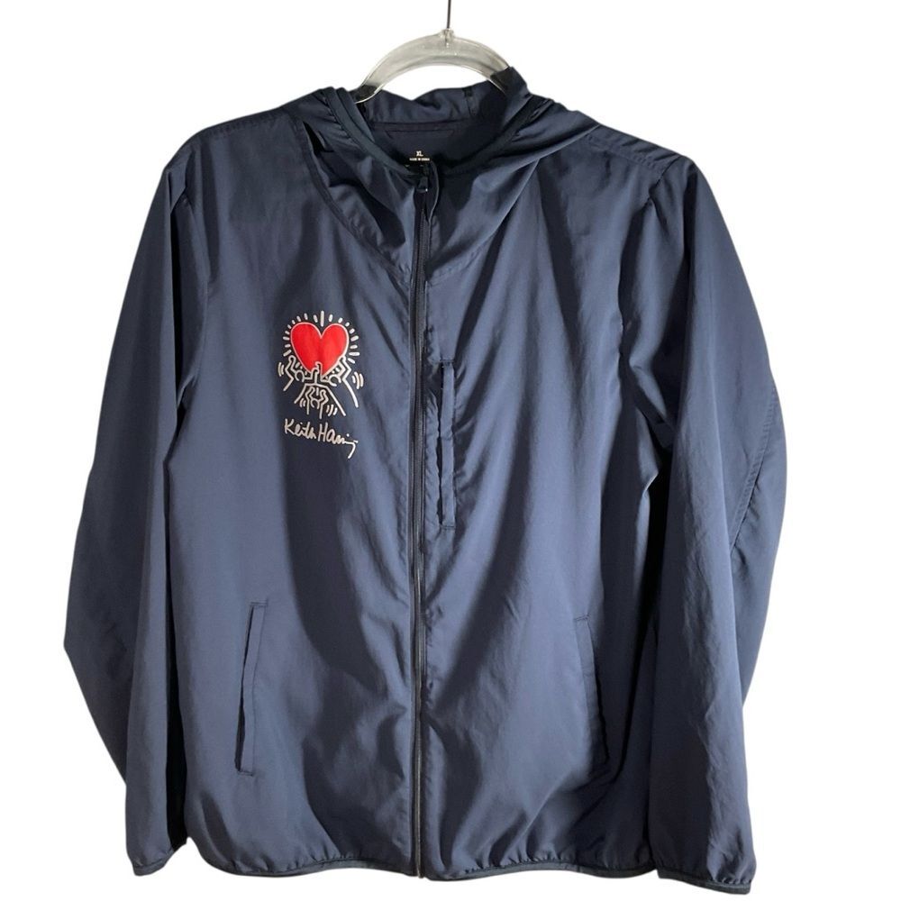 Uniqlo x SPZR NY Keith Haring Special Edition MOMA Windbreaker Hoodie Jacket  XL